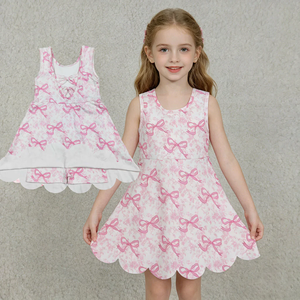 Nuevo Conjunto Casual de Verano para Niñas Pequeñas, 2 Piezas, con Volantes y Bordado 'NO BOW NO GO', Atuendo Bonito de Boutique Infantil - Product Image 5