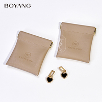 Sac d'emballage pour bijoux en cuir PU de luxe avec cordon de serrage et logo personnalisé Boyang