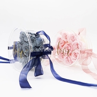 Présentoir de roses éternelles, pièces, boîtes de rangement en plastique, avec couvercle et tiroir, fleur en acrylique, boîte-cadeau, boîte en acrylique