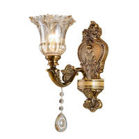 Lampe murale classique en cristal PM, en alliage de zinc, style rétro, pour chambre à coucher, chevet, couloir d'hôtel, décoration antique de luxe, éclairage intérieur