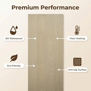 Plancher en bois de chêne <span class=keywords><strong>blanc</strong></span> écologique de 15 mm - Cœur en bouleau russe, laqué UV, bois d'ingénierie multicouche - Product Image 2