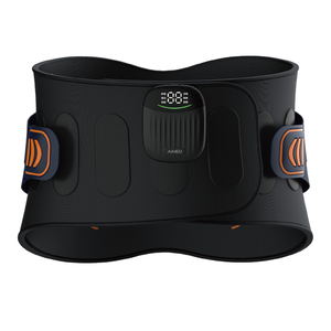 Ceinture de massage abdominale chauffante électrique avec soutien lombaire, compresse chaude, microcourant EMS et impulsions, appareil de massage de la taille pour le fitness - Product Image 1