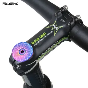 RISK aleación de titanio bicicleta StemTop tapa auriculares cubierta perno carretera MTB bicicleta 28,6mm 1 1/8 "tubo de cabeza de <span class=keywords><strong>horquilla</strong></span> delantera superligero Ti tornillo - Product Image 4