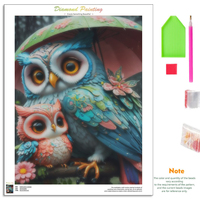 Kit de Peinture Diamant Chenistory Hibou – Fournitures Artistiques, Tableaux Décoratifs, Art Diamant Complet Rond pour Adultes, Kits d'Art Diamant Animaux