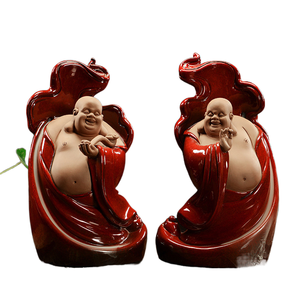 <span class=keywords><strong>Buda</strong></span> Sonriente de Cerámica Hecho a Mano para Decoración del Hogar - Product Image 6