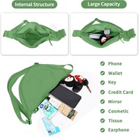 Sac bandoulière croisé tendance en nylon, petit format, pour femmes et hommes, style hobo imperméable avec fermeture éclair