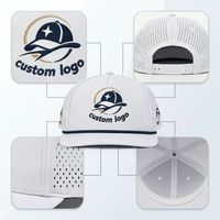 Casquette de golf sportive, imperméable, 5 panneaux brodés, motif nœud perforé, casquette de sport tendance