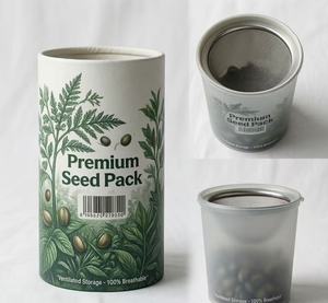 Premium 3/5/9 Holes Sieve Lid Recyclable Brown Kraft Paper Tube for Wildflower Seed Set Packaging - Product Image 1