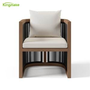 Hiện Đại Vườn Gỗ Tếch Bàn Ăn Đặt Patio Đồ Nội Thất Ngoài Trời Thiết Lập Kingmake Khách Sạn Bảng Với <span class=keywords><strong>6</strong></span> Ghế - Product Image 4