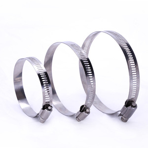 SS 304 Stainless Steel American Hose Clamps 6mm-400mm Adjustable Clip 12mm Band Width Zebra <b>Worm</b> Gear Screw Hose Clamp - Product Image 5