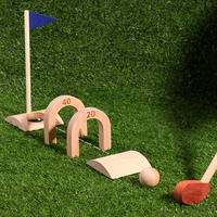 Ensemble de mini-golf arc-en-ciel en bois, jeu d'équilibre, jouet éducatif Montessori pour enfants de 3 à 6 ans, intérieur et extérieur