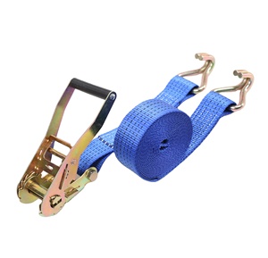 2 Zoll 50mm 1500kg-3000kg LC Ratschengurte Hochbelastbare Polyester-Ladungssicherungsgurte mit J-Haken - Product Image 1