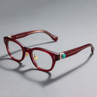 Lunettes de bijoux à la mode OEM ODM, monture en acétate blanc avec pierres incrustées de turquoise et branches de couleur contrastée