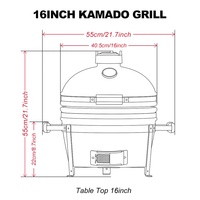 SEB KAMADO/ACIER Offres Spéciales de BBQ extérieur en forme de jardin vert 16 pouces charbon de bois céramique BBQ Kamado Grill