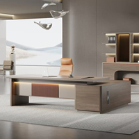 Bureau de direction moderne personnalisé, table de patron, mobilier de bureau en mélamine, bureau de direction pour le bureau