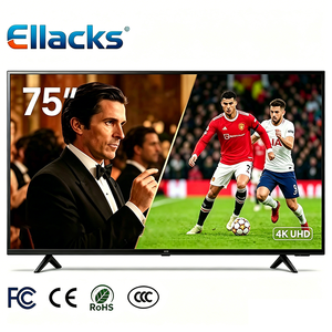 สมาร์ททีวีไร้ขอบขนาด <span class=keywords><strong>75</strong></span> นิ้ว รุ่นบางเฉียบ 4K UHD จอแสดงผลเต็มรูปแบบ LED QLED LCD พร้อม WIFI รองรับ Android/Google/Webos สำหรับโฮมเธียเตอร์ - Product Image 1