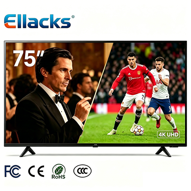 Borderless 75'' Smart TV Ultra-thin 4K UHD Full Display LED QLED LCD WIFI Television With Android/Google/Webos for Home Theatre