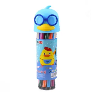 12/24 Colors Washable Watercolor Pen Drawing Painting Art Marker For Child Cute Little Duck Bottle Student Art Supplies