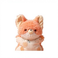 Jouet en peluche renard en polyester format poche, amusant et mignon, figurine chaton à presser, rembourrage en coton PP, cadeau d'anniversaire