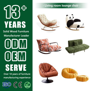 Sillón giratorio de cuero ecológico con relleno de fibra hueca y plumón, silla de ocio moderna para sala de estar, oficina y hotel - Product Image 3