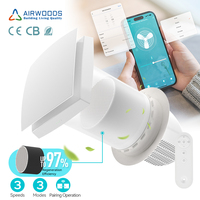 Ventilateur de récupération de chaleur mural en céramique Airwoods à 97 % d'efficacité, avec filtre, pour chambre à coucher