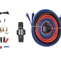 Kit Kabel Audio Mobil CCA 4GA, Subwoofer Amplifier, Isolasi PVC, Tembaga Berlapis Aluminium untuk Pemasangan di Atas Kepala