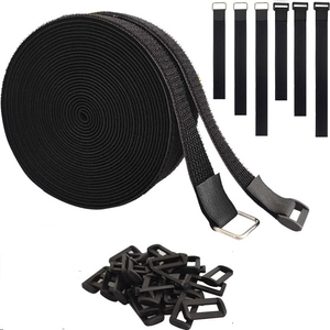 สายรัดแบบใช้ซ้ำได้ปรับได้พร้อมตะขอกาวด้านเดียวกันและตัวยึดแบบห่วงสายยาวฟรีสายรัดจัดการ - Product Image 4