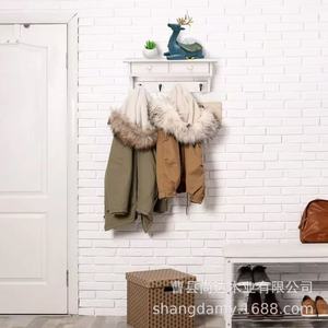 Cross-border wooden wall-mounted <b>clothes</b> rack, bedroom hooks, door hangers, wooden <b>clothes</b> <b>storage</b> rack - Product Image 4