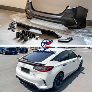 Conjunto de Parachoques Trasero Tipo-R, Parte Exterior de Automóvil, para <span class=keywords><strong>Civic</strong></span> Hatchback de <span class=keywords><strong>11</strong></span>ª Generación 2021 2022 2023, Kit de Carrocería para Actualización a Estilo Tipo R - Product Image 4