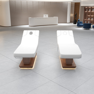 Columnas dobles 4 motores cama de masaje eléctrica con iluminación ambiental personalizada - Product Image 1