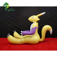 Personnage gonflable de Renamon de dessin animé de vente chaude renard assis Renamon renard jaune gonflable