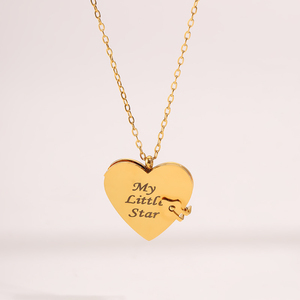 G4756 Collana con Ciondolo a Cuore Apribile in Acciaio Inossidabile per Incisione Laser, per Figlia, Madre, Nipote, <span class=keywords><strong>Amante</strong></span> - Product Image 4