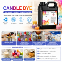 Colorant liquide pour bougies 1 kg, haute concentration, en vrac, sûr et naturel pour la fabrication de bougies à la cire de soja