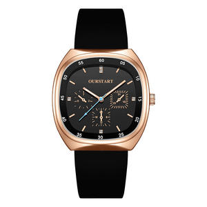 Montre carrée à trois aiguilles sertie de diamants, mouvement à quartz, bracelet en silicone, montre-bracelet unisexe pour étudiants - Product Image 1