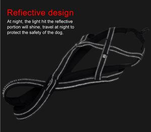 PVCマッシング<span class=keywords><strong>X</strong></span>バックハーネス犬用パッド入りペットそりスキージョーリングスクータートレーニングエクササイズ作業犬の引っ張り用ハーネス - Product Image 6