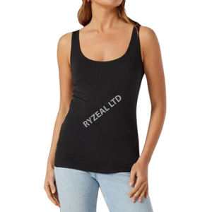 Custom Printed Branding Fashion <b>Tank</b> <b>Tops</b> for Women Breathable Casual Style Solid Color for <b>Summer</b> Season Solo Layering Wear - Product Image 1