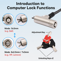 Kunci Keamanan Anti Maling Laptop Kompatibel untuk Lenovo Dell HP ASUS Acer Mechanical Revolution Notebook
