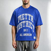 Maillot de football à col rond en maille large respirant, coupe ample, avec logo personnalisé sérigraphié, en polyester, style streetwear, avec étiquette tissée, pour hommes