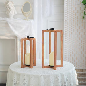 Thân Thiện Với Môi Đèn Lồng Mộc Mạc Trang Trí Nội Thất Bằng Gỗ Đèn Lồng Chủ Sàn Nến Đứng Trụ Cột Chủ Cho Nhà Hàng Bảng - Product Image 3