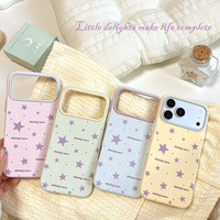Coque de protection en TPU premium avec motif étoile violette et texte anglais, dissipation thermique pour 17/18 Pro Max - Design féminin et mignon