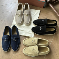 Mocassins plats de luxe pour femmes en cuir véritable style italien, confortables avec semelle extérieure en caoutchouc souple, chaussures de conduite décontractées pour femmes