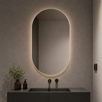 Miroir de maquillage intelligent avec éclairage LED, écran tactile, luminosité réglable, trois couleurs d'éclairage pour salle de bain
