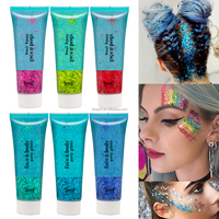 Fard à paupières scintillant en gros, gel pailleté holographique, cosmétique liquide, gel pailleté pour le visage et le corps, festival, 50 ml