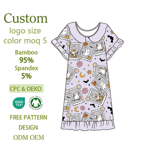 Pyjamas personnalisés imprimés directement en usine, en bambou CPC, sensation de fraîcheur, chemise de nuit pour enfants - Product Image 1