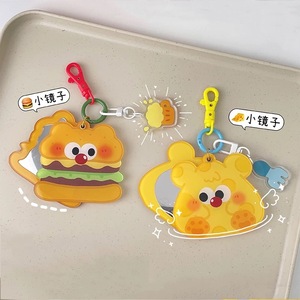 Custom Cute Cartoon Rotating Portable Lightweight Fashionable <b>Plastic</b> Keychain <b>Mirror</b> Pendant Makeup <b>Mirror</b> Souvenir - Product Image 1