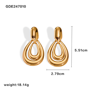 女士2024几何厚实结声明耳环女扭垂坠时尚耳钉时尚饰品礼品 - Product Image 4