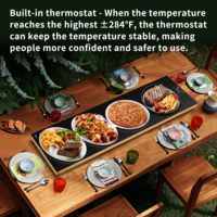 500W Portable Tapis Chauffant Électrique Chauffage Rapide Cuisine Alimentaire Plaque Chaude pour Usage Domestique Allemand Langue Opérationnelle Chauffage à Bobine