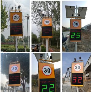 Panneau de mesure de vitesse du trafic radar de vitesse 24GHz à énergie solaire en aluminium avec portée de 500m et affichage de la vitesse - Product Image 3
