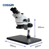 Factory Supply 7~45X Continuous Zoom in Zoom Out Optical Phone Microscopio Stereo Microscope Industrial with Camera for Jewelry