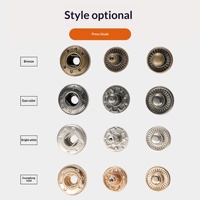 Bouton-pression métallique rétro en alliage de zinc, sans nickel, avec revêtement en maille, pour la décoration de vêtements